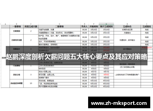 赵鹏深度剖析欠薪问题五大核心要点及其应对策略