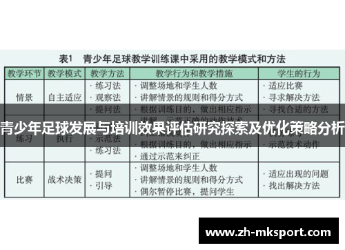 青少年足球发展与培训效果评估研究探索及优化策略分析